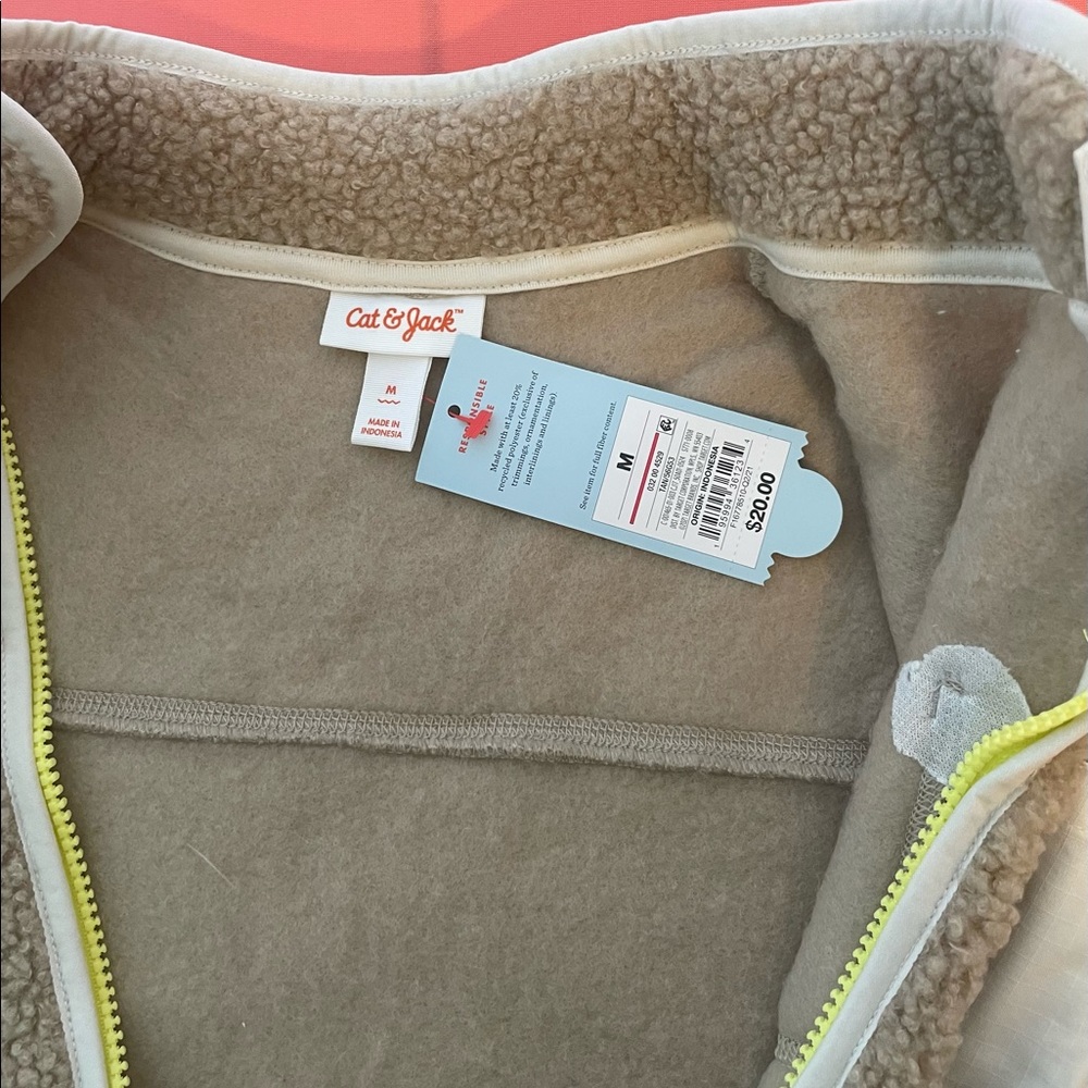 Cat & Jack girls medium zip up, pocketed Sherpa Jacket. NWT. Girls size medium. - Picture 7 of 7